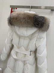 Moncler New Knee-Length Women's Down Jacket in White