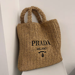 PRADA New Fiber Papyrus Weaving Bag
