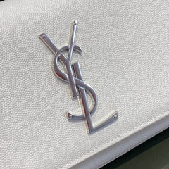 YSL Kate White Bag Silver Hardware
