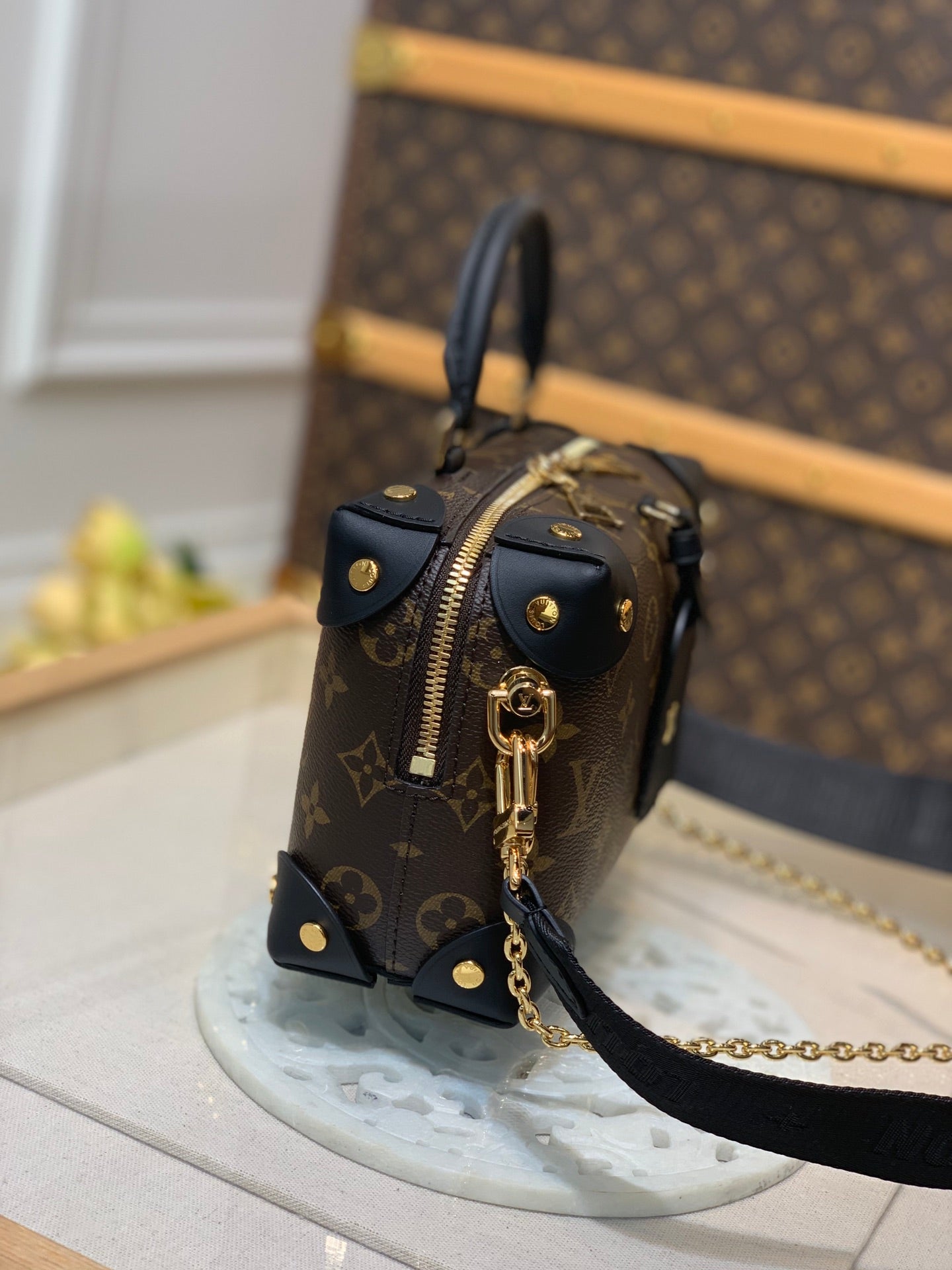 Louis Vuitton Petite Malle Souple Bag – Monogram Canvas with Chain