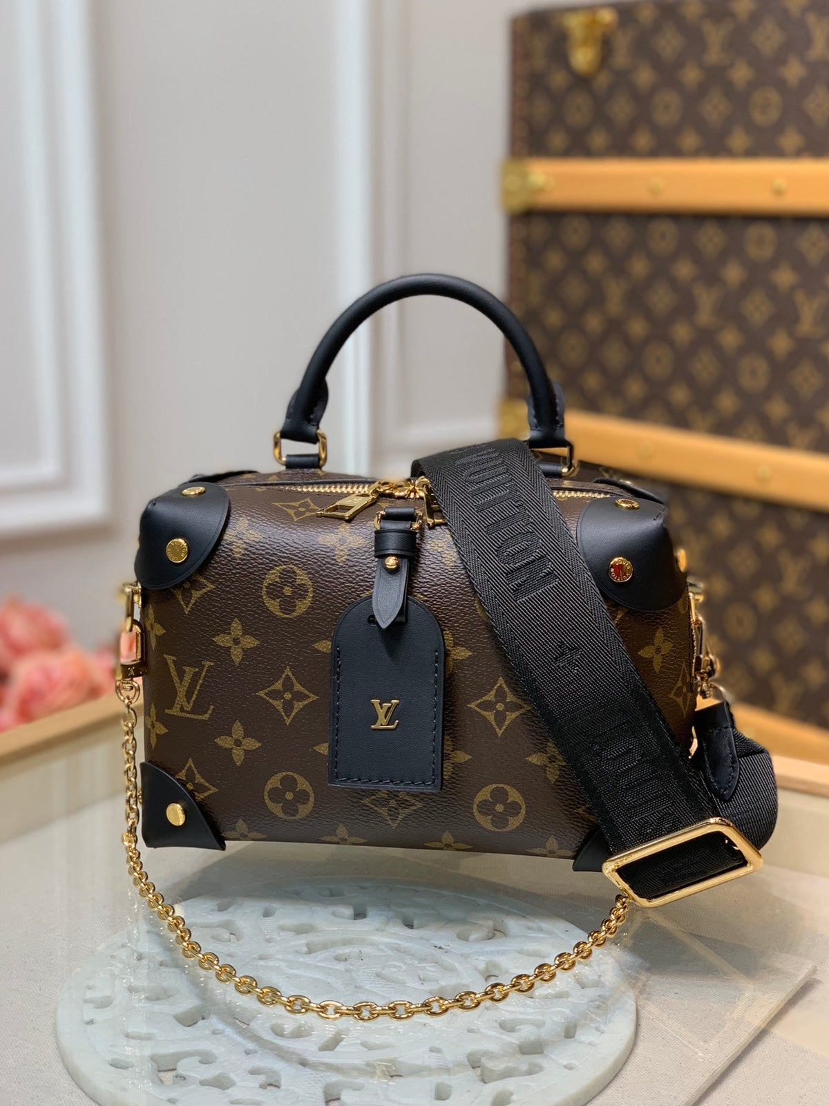 Louis Vuitton Petite Malle Souple Bag – Monogram Canvas with Chain
