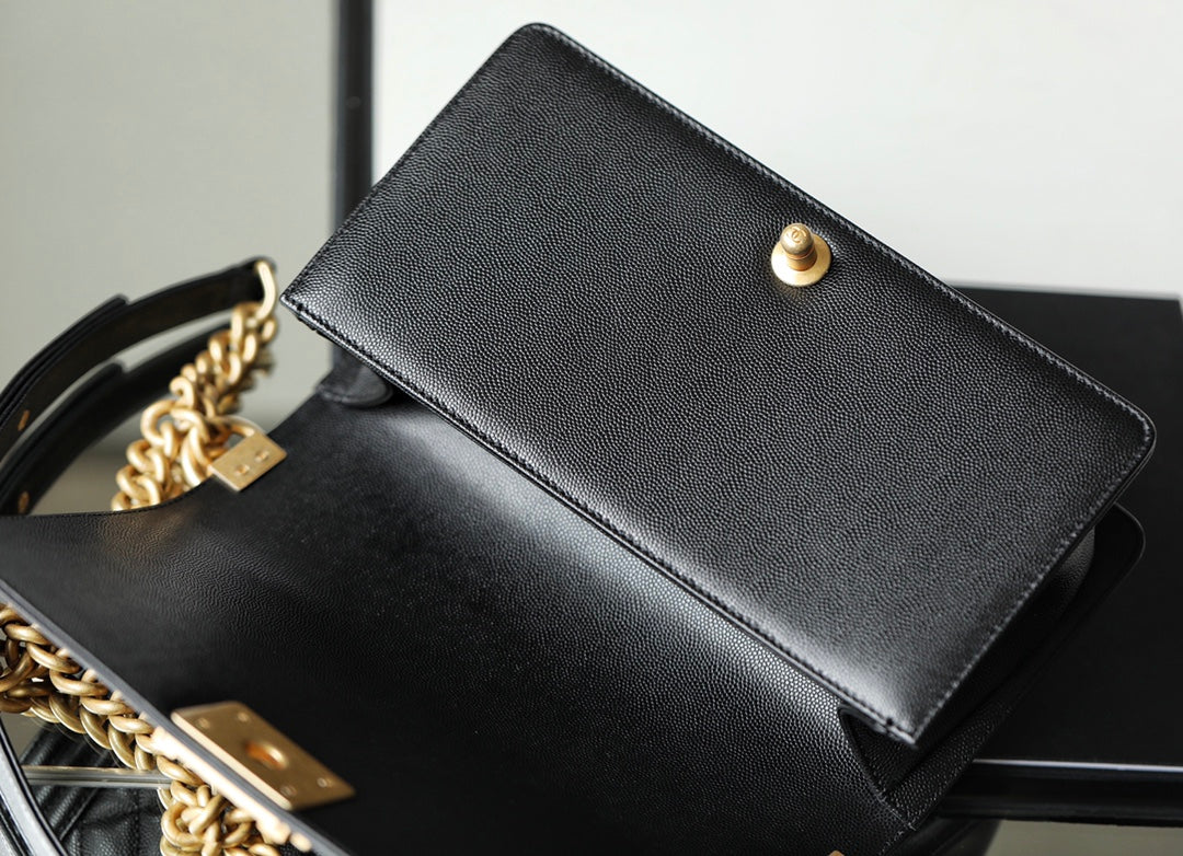 Chanel Leboy Bag – Black Caviar Leather with Gold Hardware