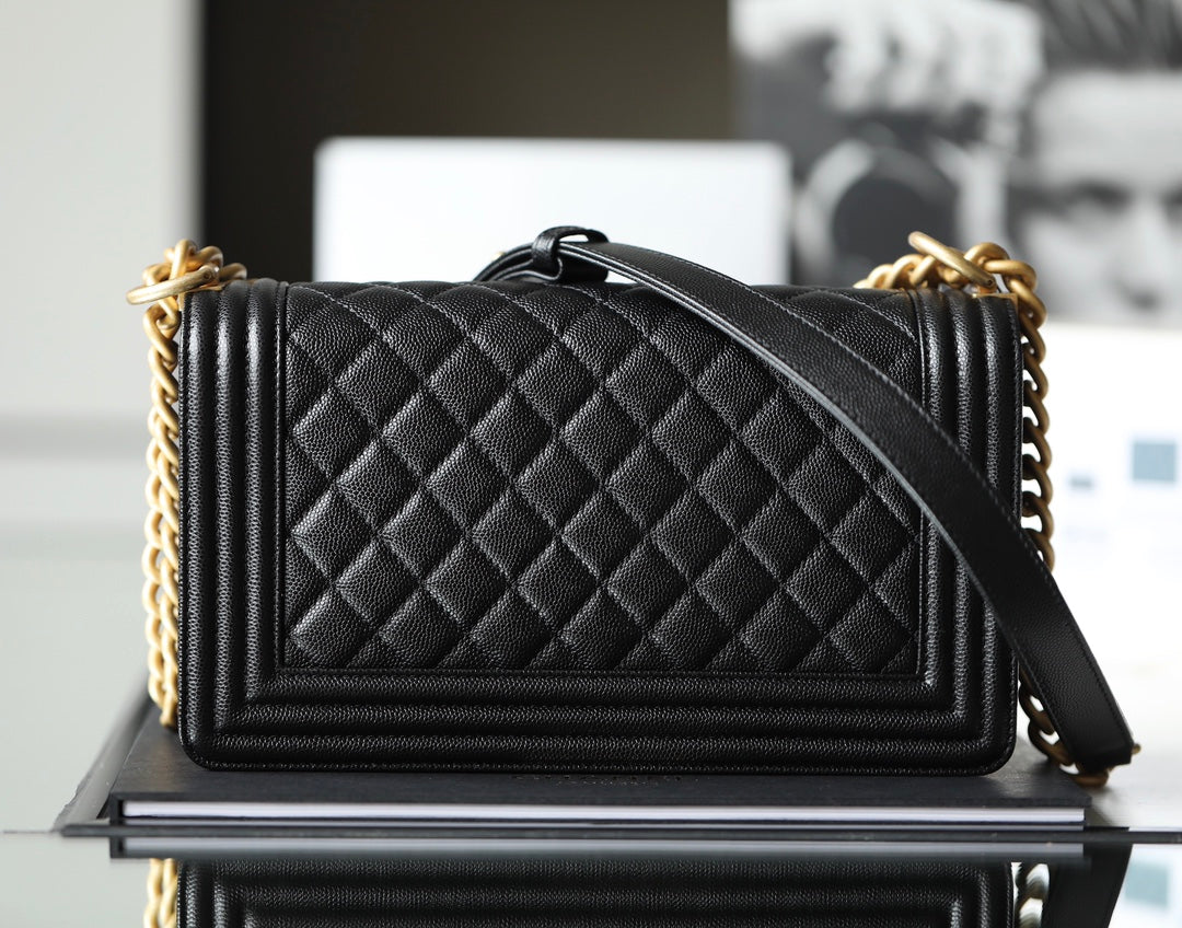 Chanel Leboy Bag – Black Caviar Leather with Gold Hardware