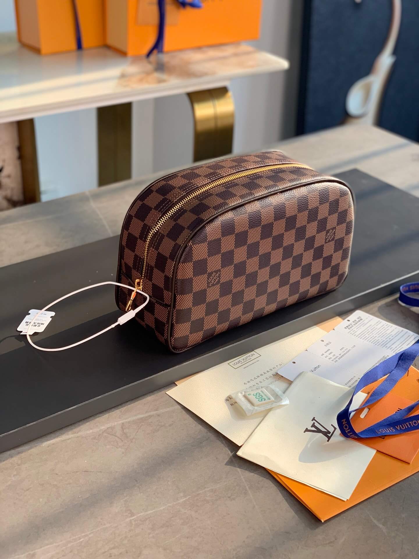 LV Damier Canvas Toilet Bag