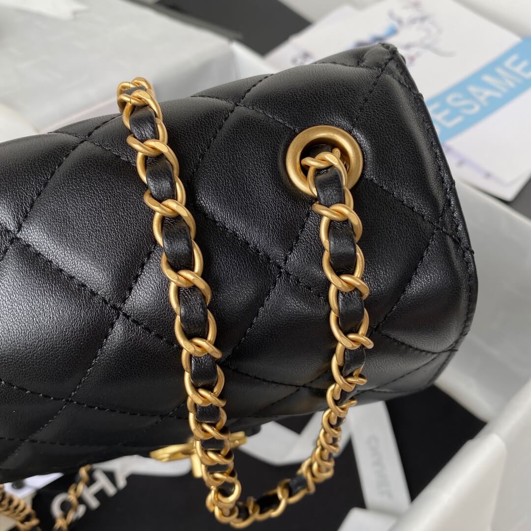 Chanel Retro Black Gold Mini Bag