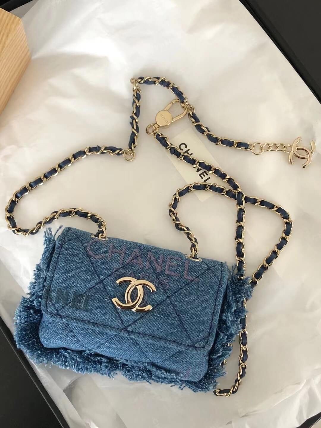 Chanel Graffiti Denim Pocket Back Bag