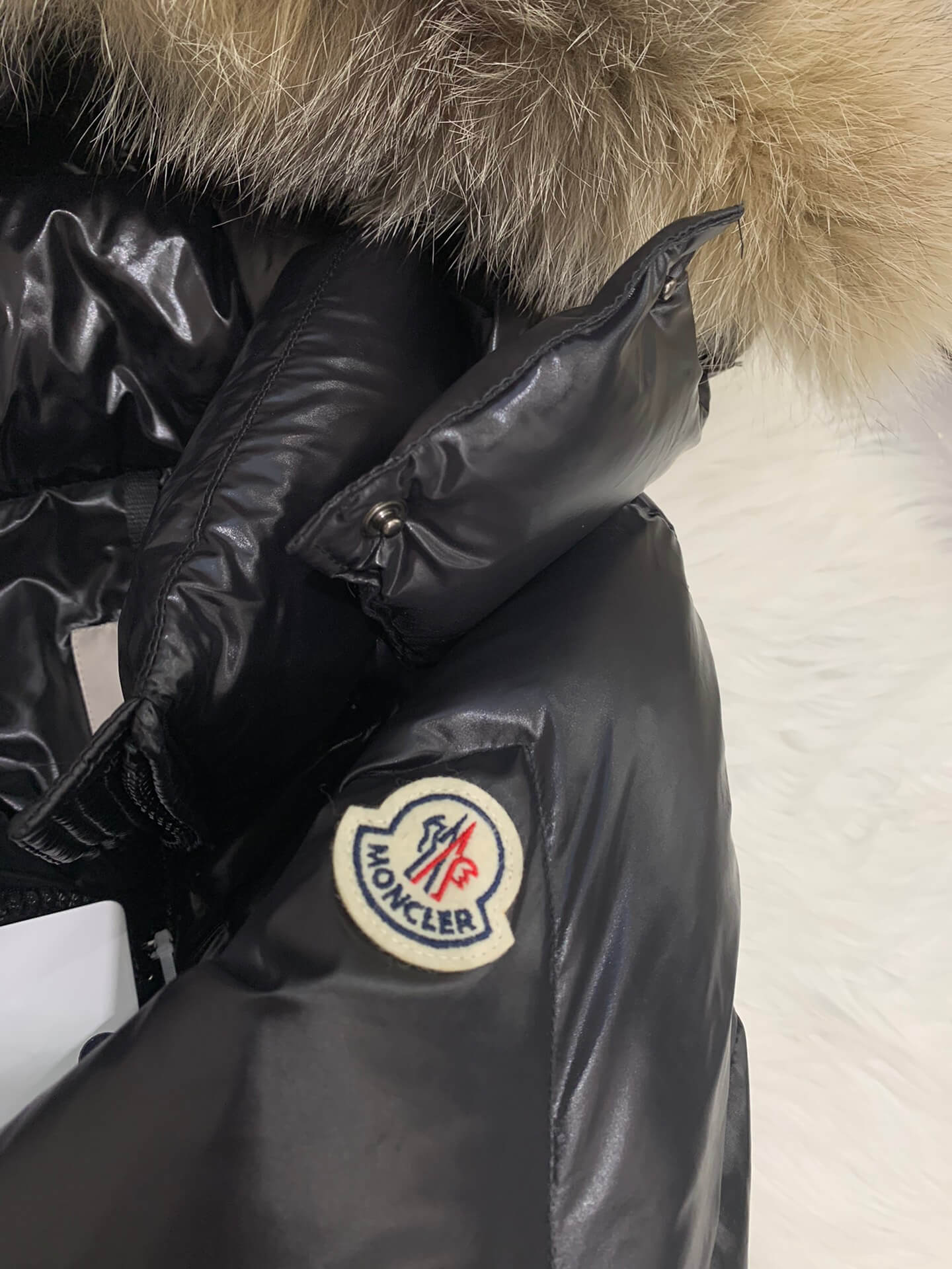 Moncler New Knee-Length Women's Down Jacket in Black