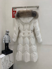 Moncler New Knee-Length Women's Down Jacket in White