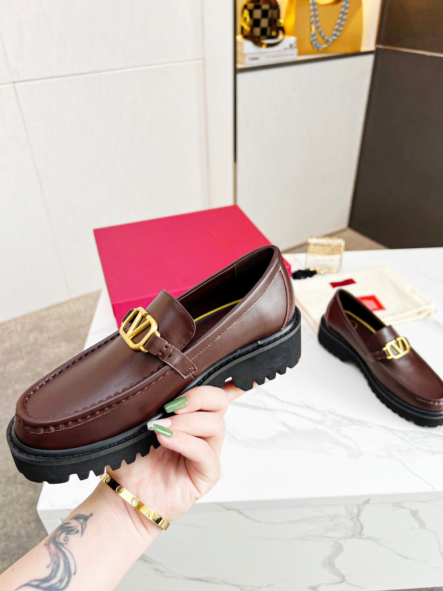 Valentino V Logo Loafers