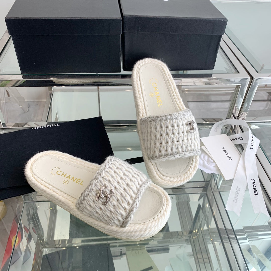 Chanel 2022ss Woven Slippers