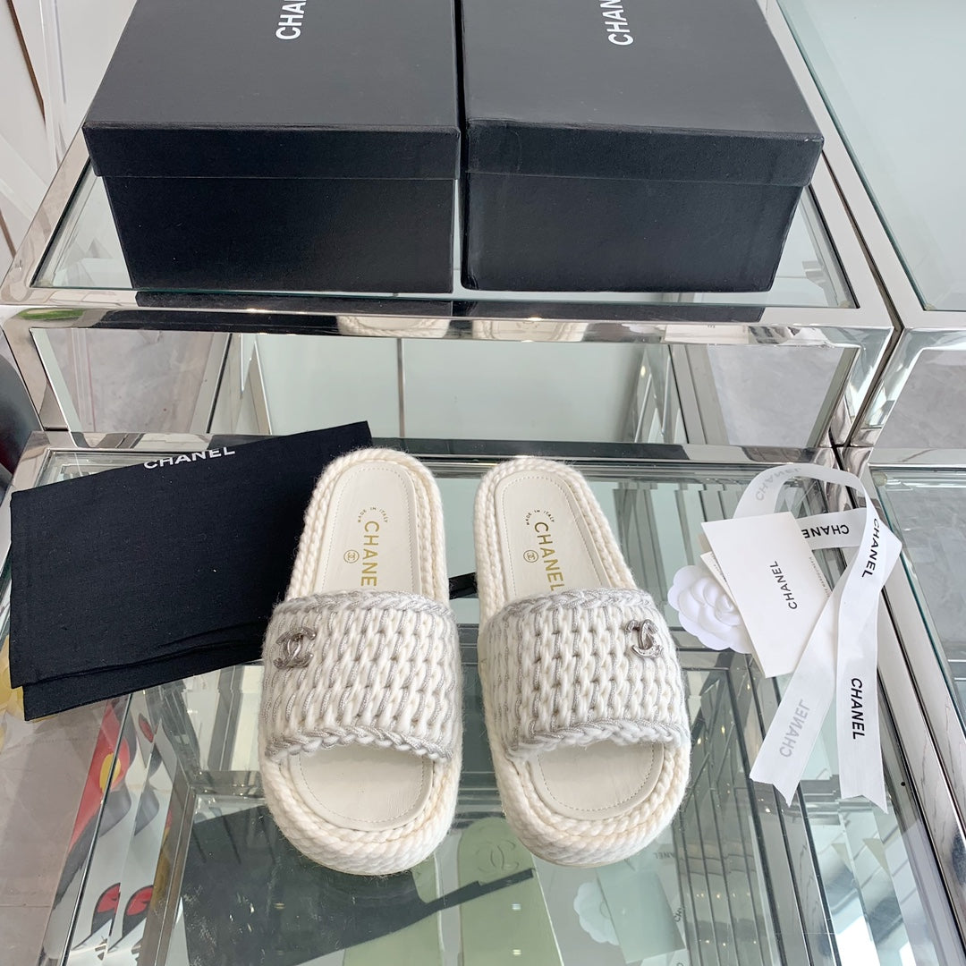Chanel 2022ss Woven Slippers