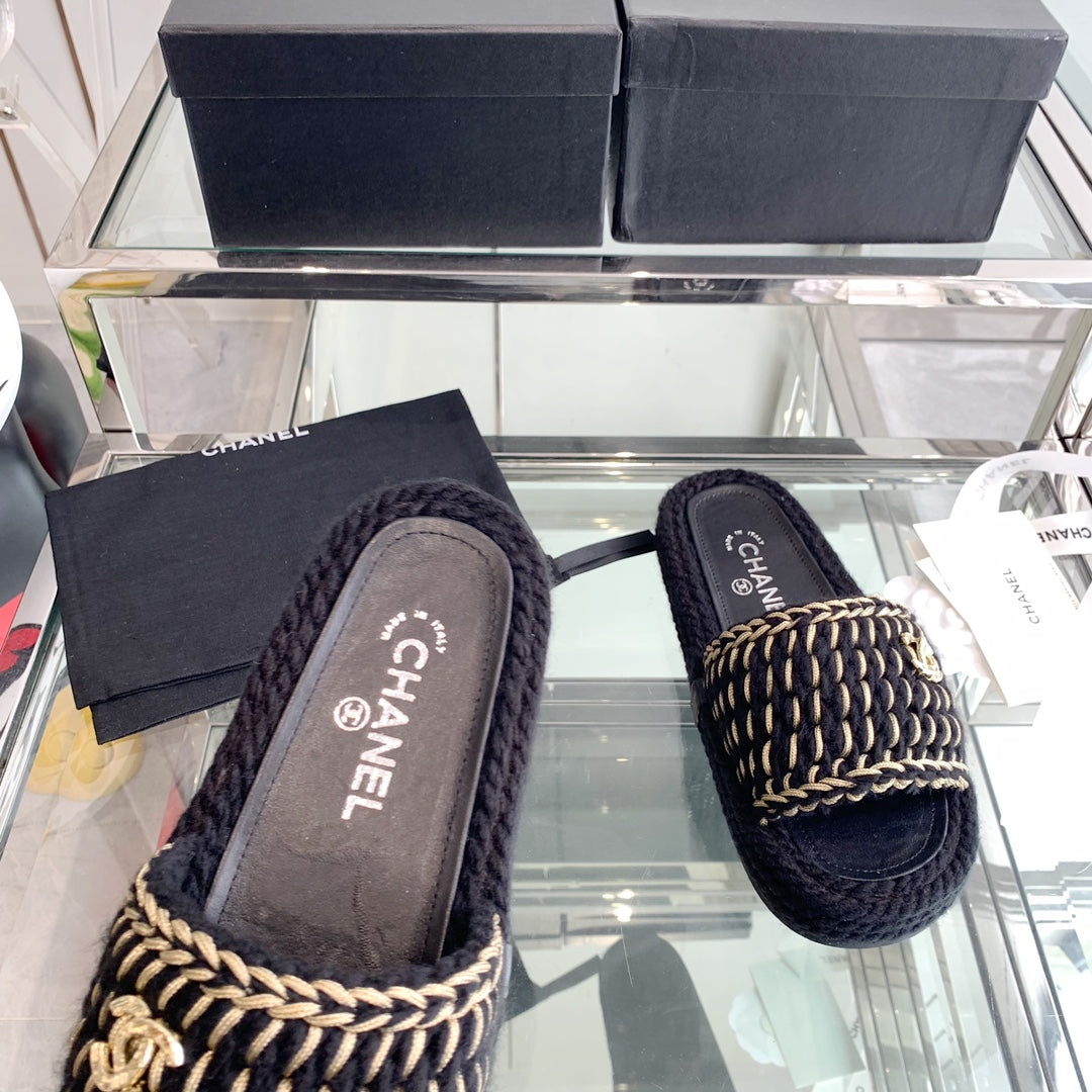 Chanel 2022ss Woven Slippers