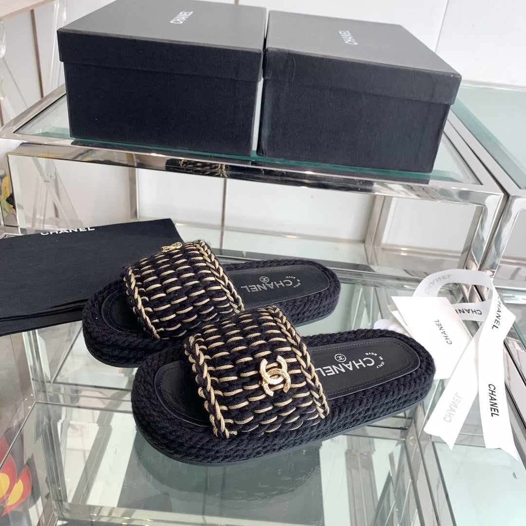Chanel 2022ss Woven Slippers