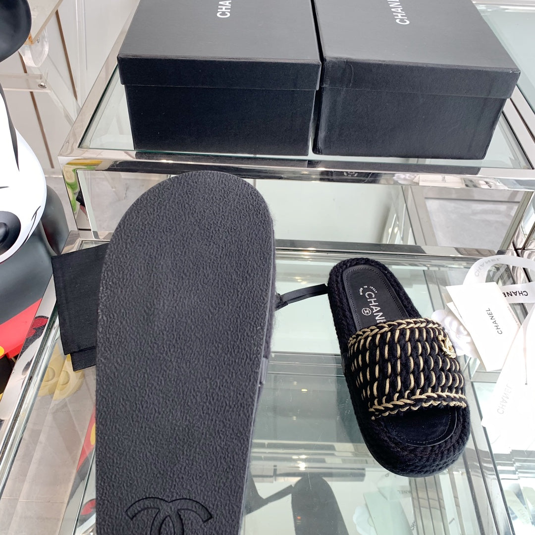 Chanel 2022ss Woven Slippers