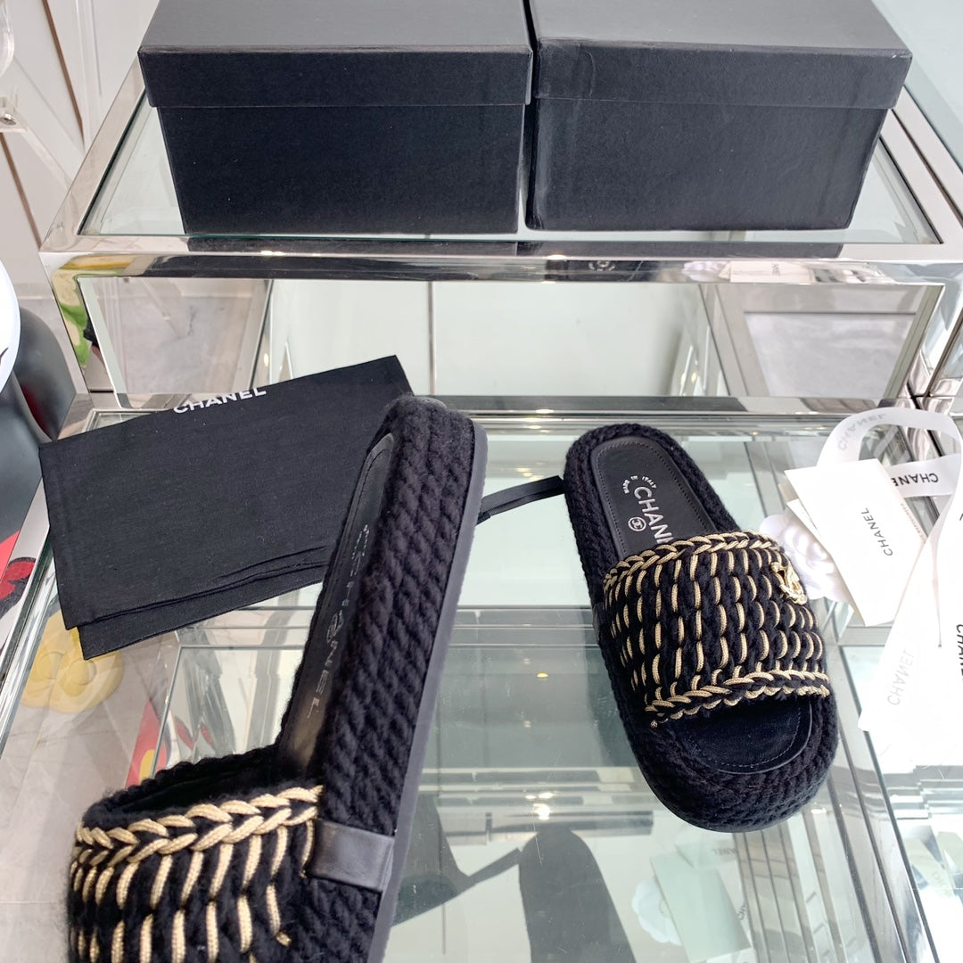 Chanel 2022ss Woven Slippers