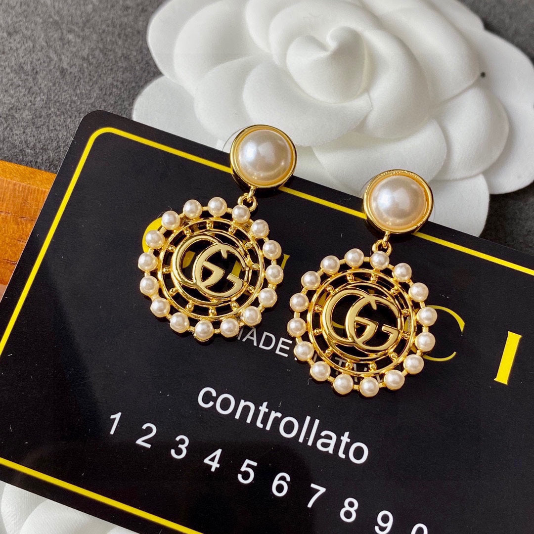 Gucci Double G Stud Earrings Necklace