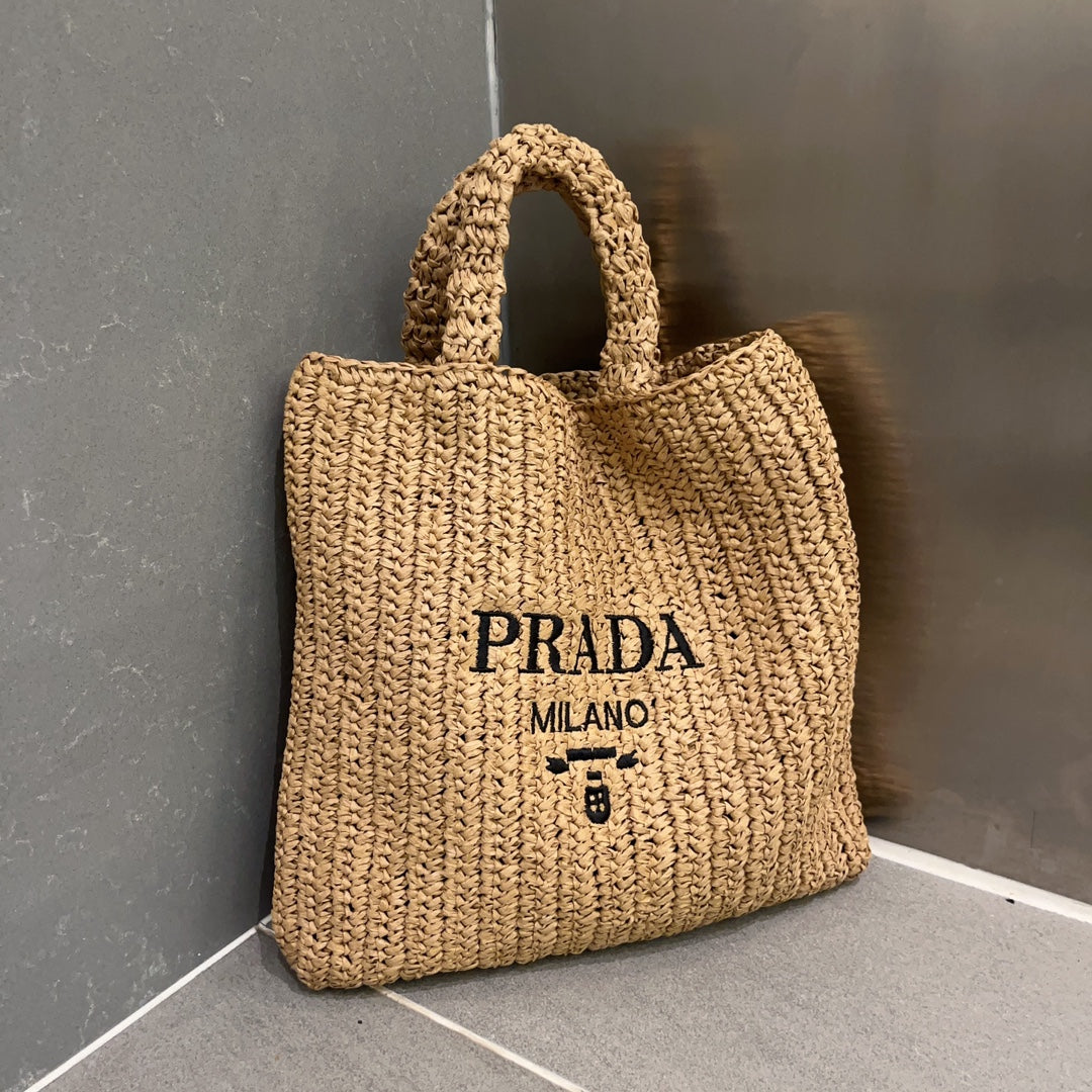 PRADA New Fiber Papyrus Weaving Bag