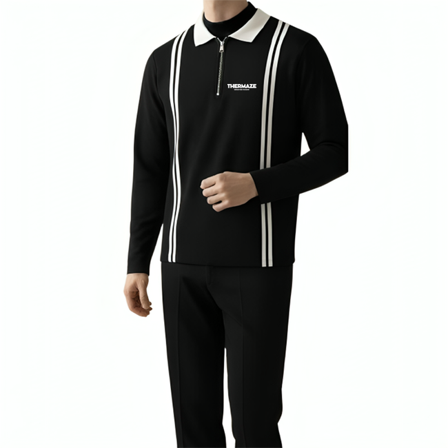 Thermaze Zip Collar Jumper - Black Hover Image