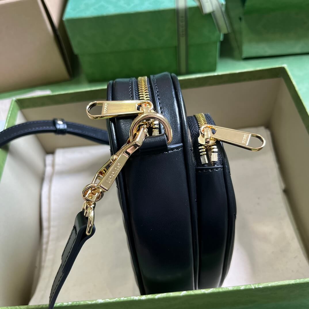 Gucci Interlocking G Mini Heart Shoulder Black Bag