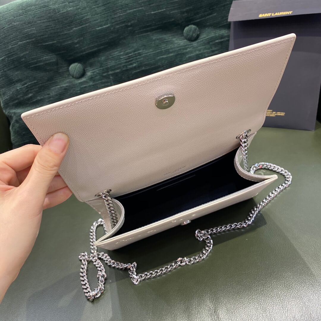 YSL Kate White Bag Silver Hardware