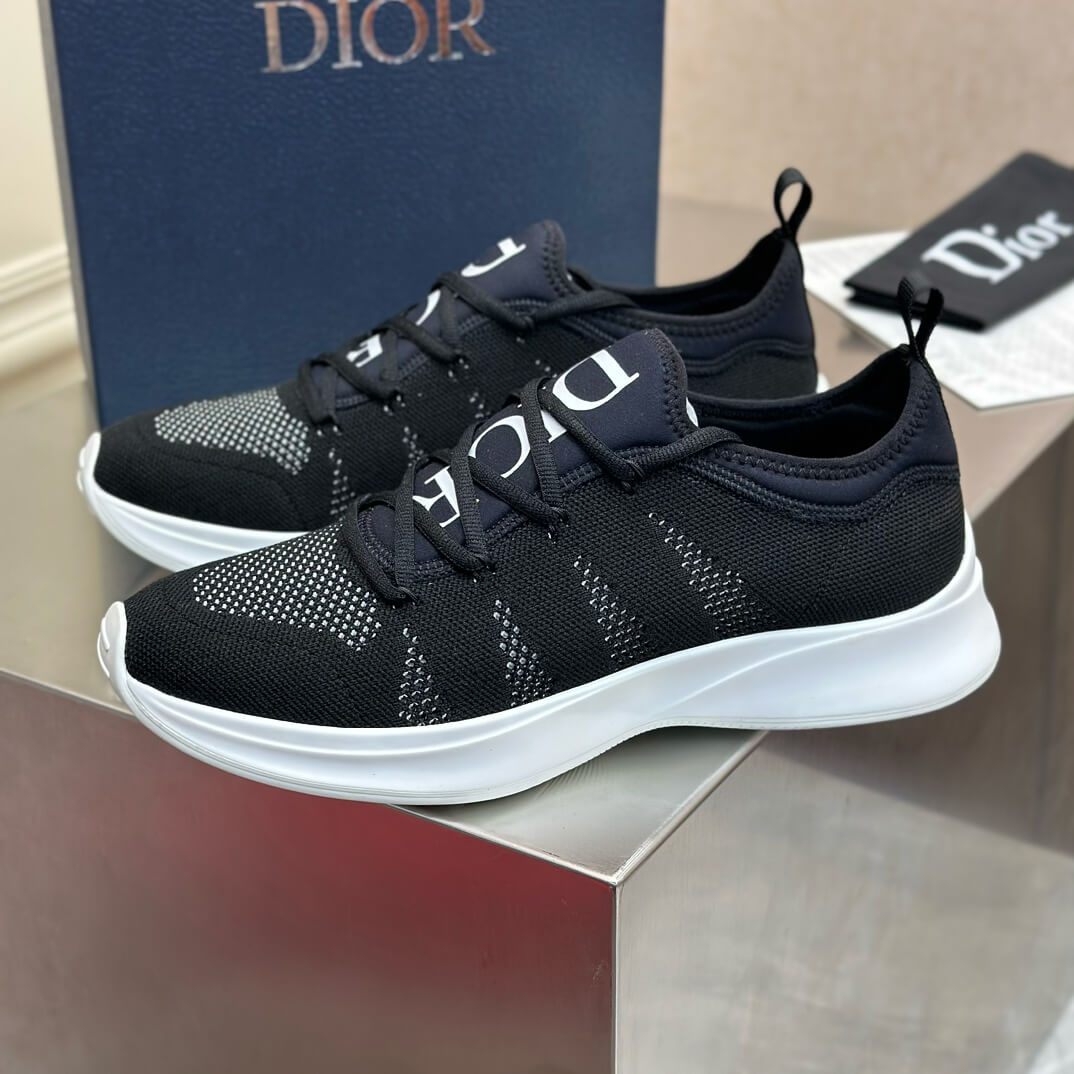 Men's Black B25 Neoprene & Mesh Low Top Sneakers