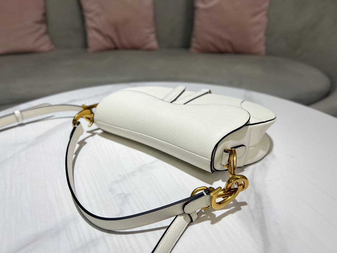 Dior Saddle White Bag