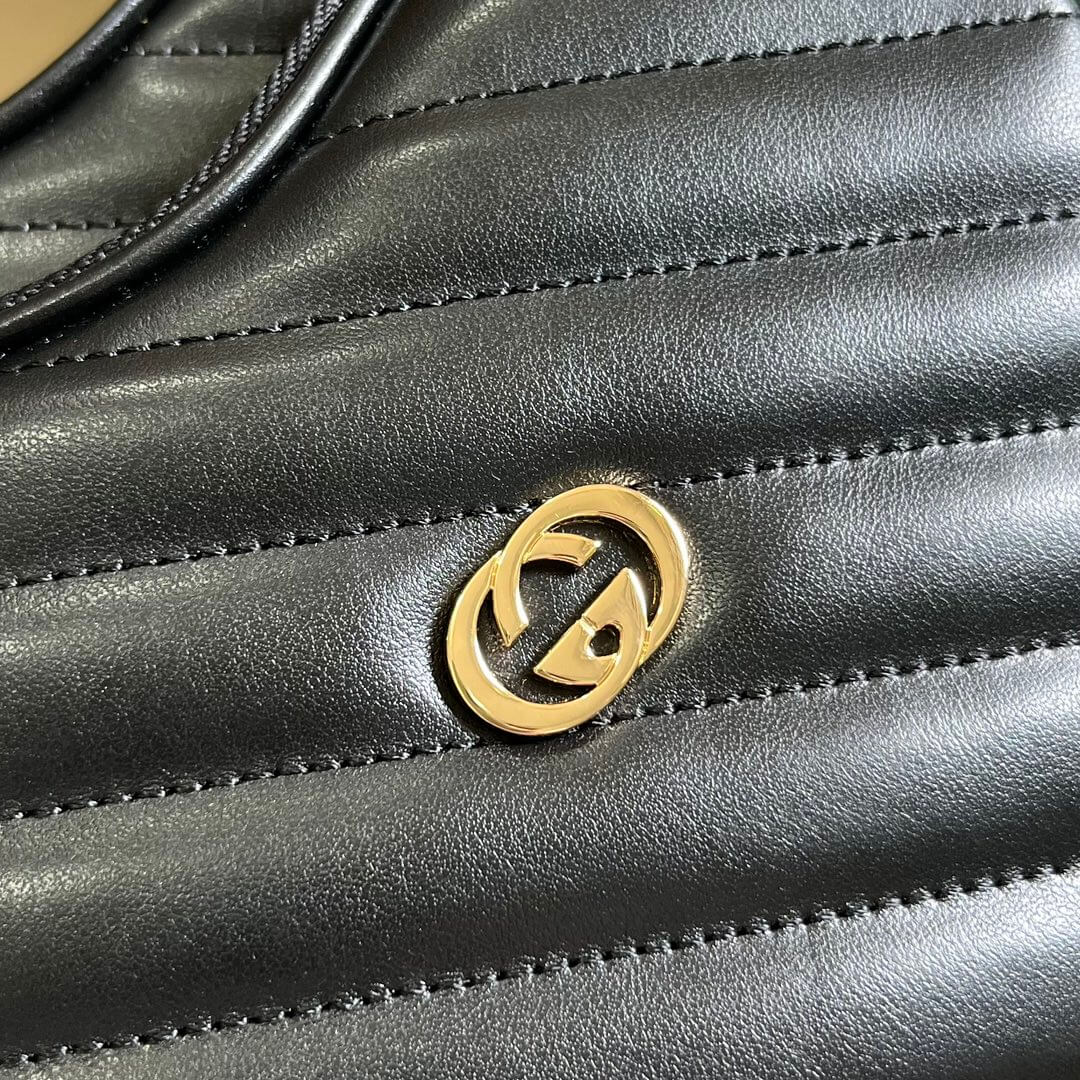 Gucci Interlocking G Mini Heart Shoulder Black Bag