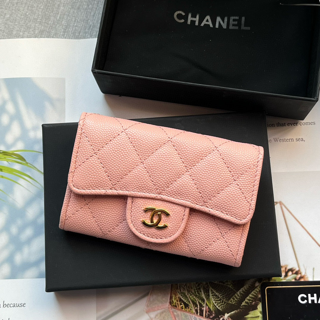CHANEL Caviar Card Holder Wallet