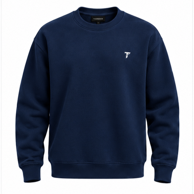 Thermaze Navy Blue Crewneck Sweatshirt