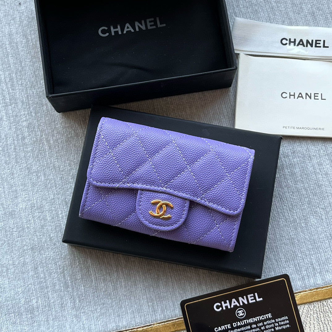 CHANEL Caviar Card Holder Wallet