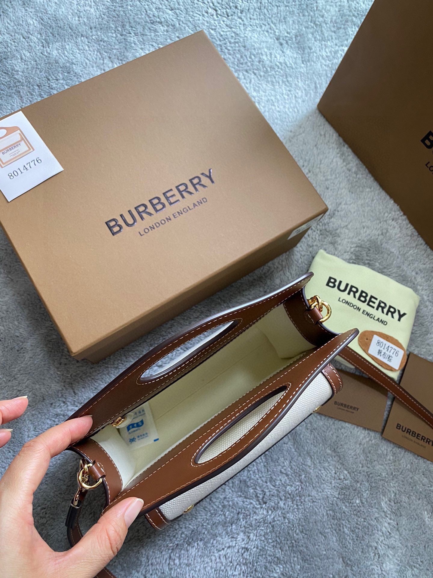 Burberry Canvas and Leather Pocket Bag