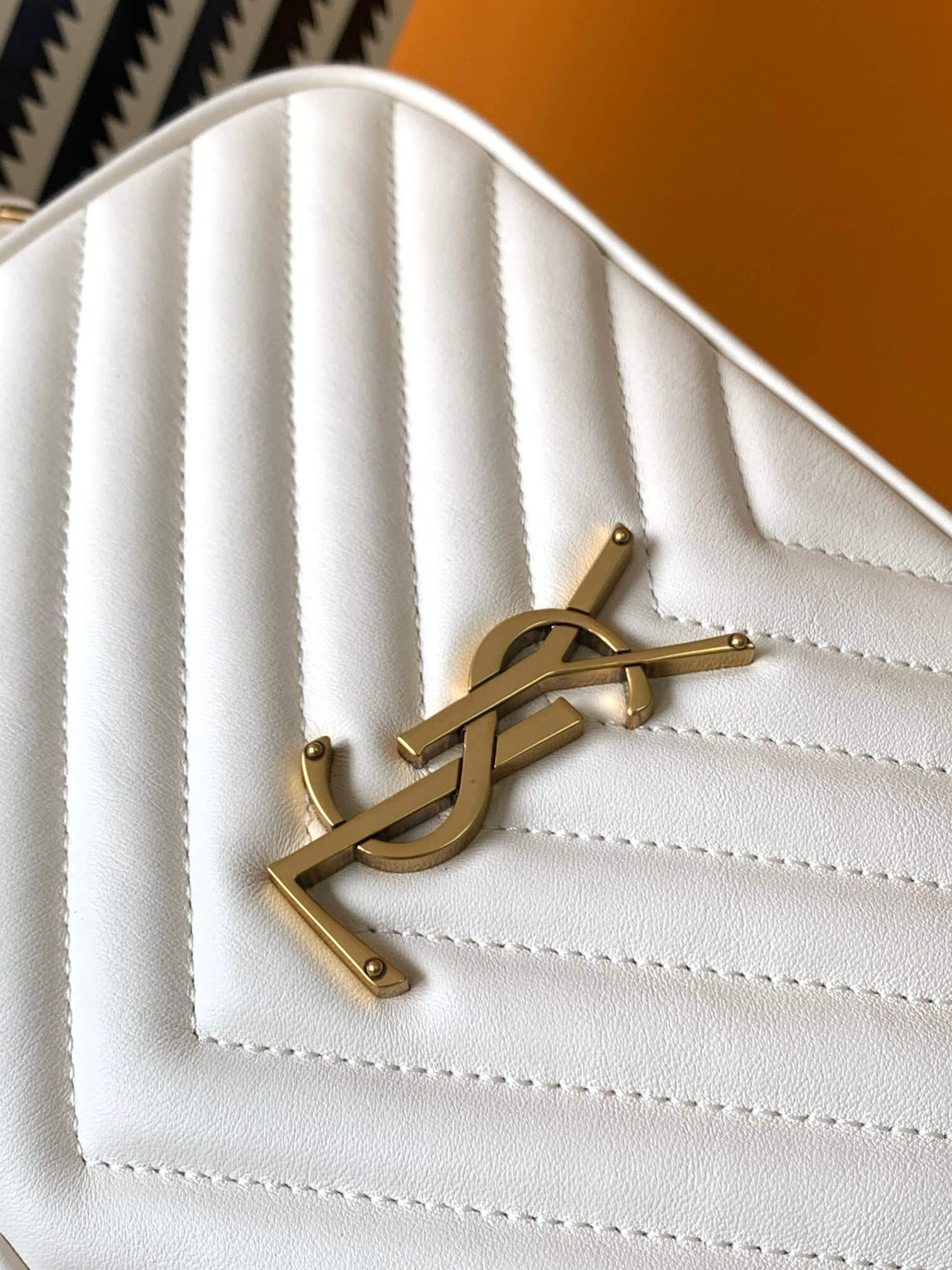 YSL Lou Camera White Bag
