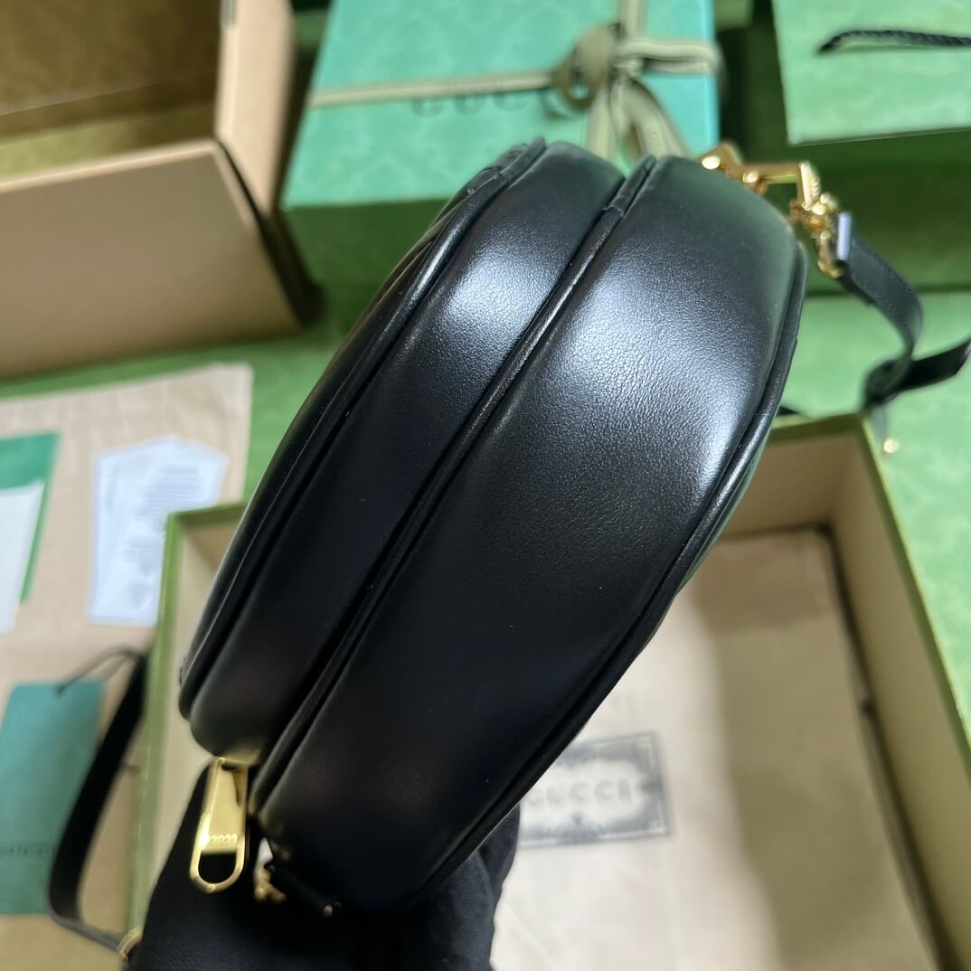 Gucci Interlocking G Mini Heart Shoulder Black Bag