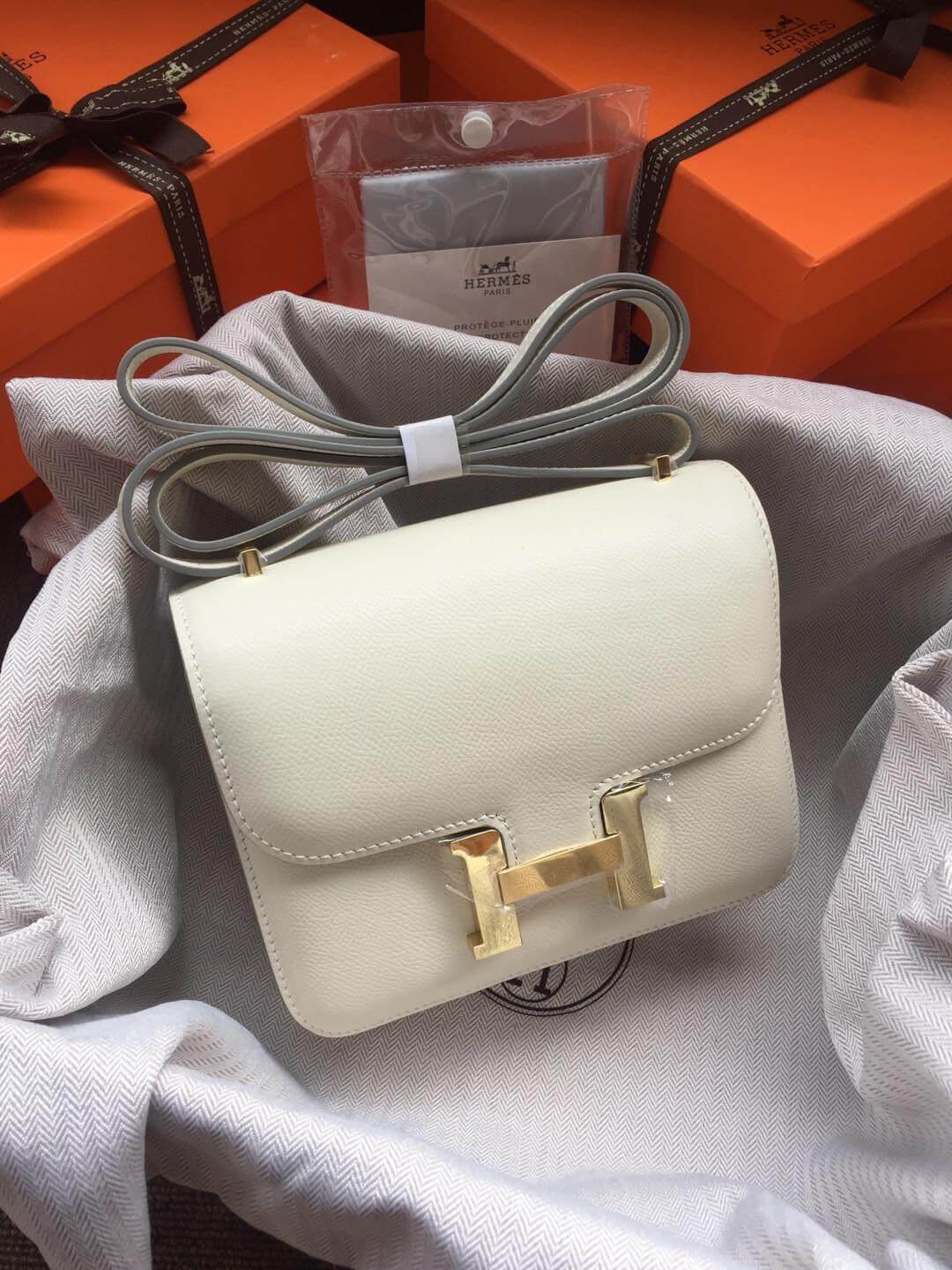 Hermes Constance White Bag