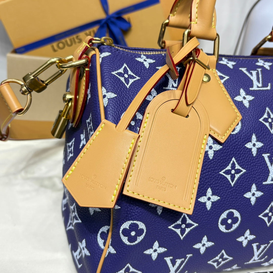 Louis Vuitton Speedy Bandoulière 30 Bag Navy Blue