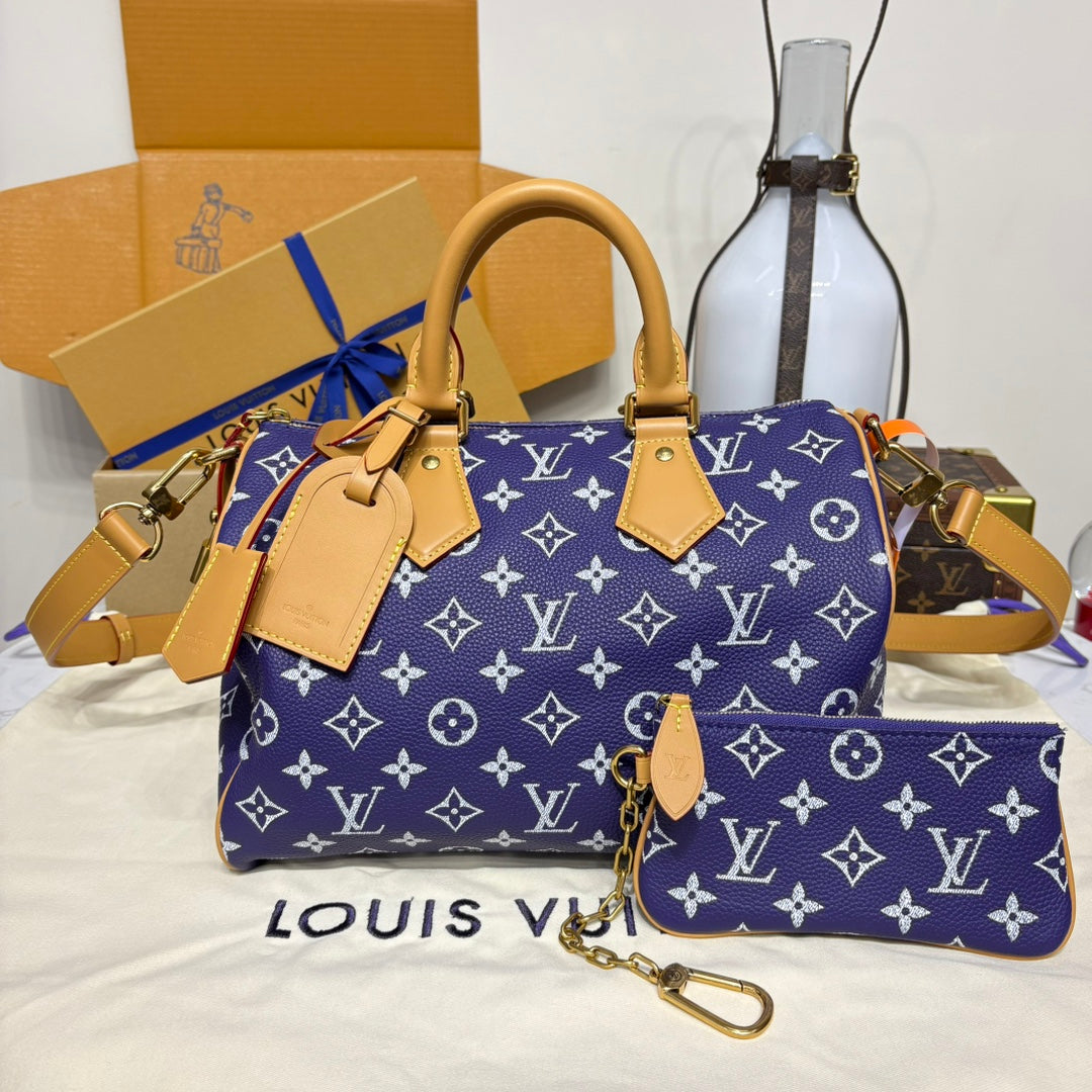 Louis Vuitton Speedy Bandoulière 30 Bag Navy Blue