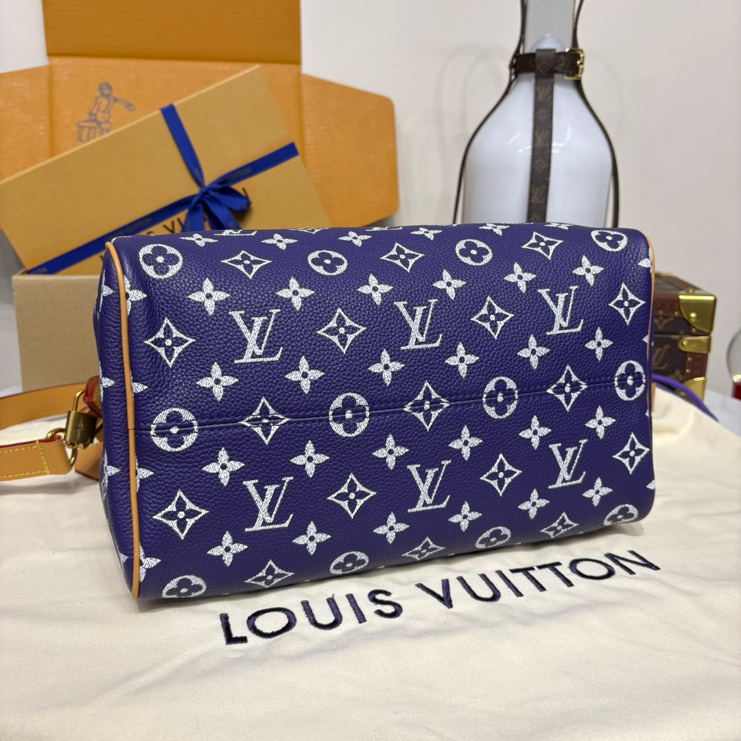 Louis Vuitton Speedy Bandoulière 30 Bag Navy Blue