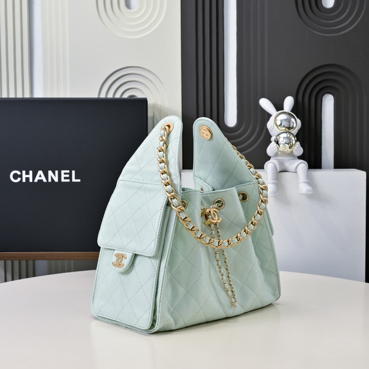 Chanel Hobo 25c Ice Blue Handbag